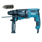 Image du produit : Perforateur burineur Makita SDS-Plus - 800 Watts - 26mm - coffret alu - kit d'accessoires - force de frappe 2,4 joules | HR2631FTX4