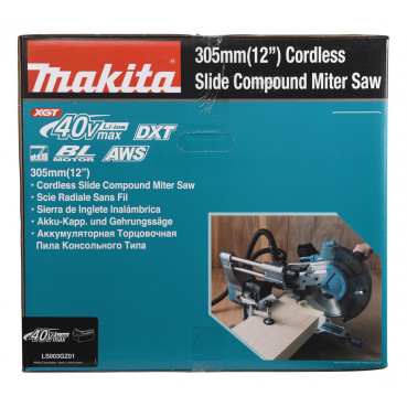 Scie à onglet radiale Makita XGT Ø 305mm - 40 Volts MAX - sans fil Lithium (Li-Ion) - Laser Makita - AWS - (Produit seul) - poids 31,1kg | LS003GZ01