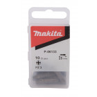 Image du produit : Embout de vissage 25mm POZIDRIV - PZ3 - 1/4" - 10 pièce(s) Makita | P-06133