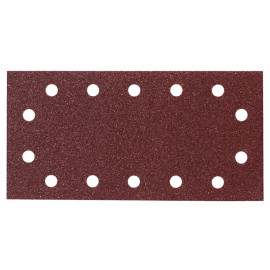 Feuille rectangulaire abrasive 115x280mm - 5 + 5 + 2 + 2 trous - longueur totale 280mm - largeur 115mm - grain 240 - 10 pièce(s) Makita | P-33071