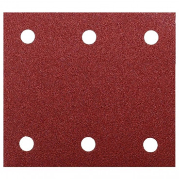 Feuille rectangulaire abrasive 114x102mm - 3 + 3 trous - Auto-agrippant - longueur totale 114mm - grain 80 - 10 pièce(s) Makita | P-33102