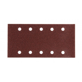 Feuille rectangulaire abrasive 115x229mm - 5 + 5 trous - Auto-agrippant - longueur totale 229mm - largeur 115mm - grain 80 - 10 pièce(s) Makita | P-33196