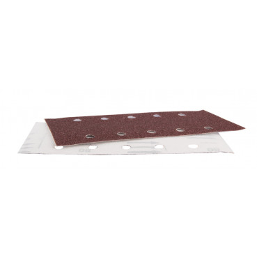 Feuille rectangulaire abrasive 115x229mm - 5 + 5 trous - Auto-agrippant - longueur totale 229mm - largeur 115mm - grain 80 - 10 pièce(s) Makita | P-33196