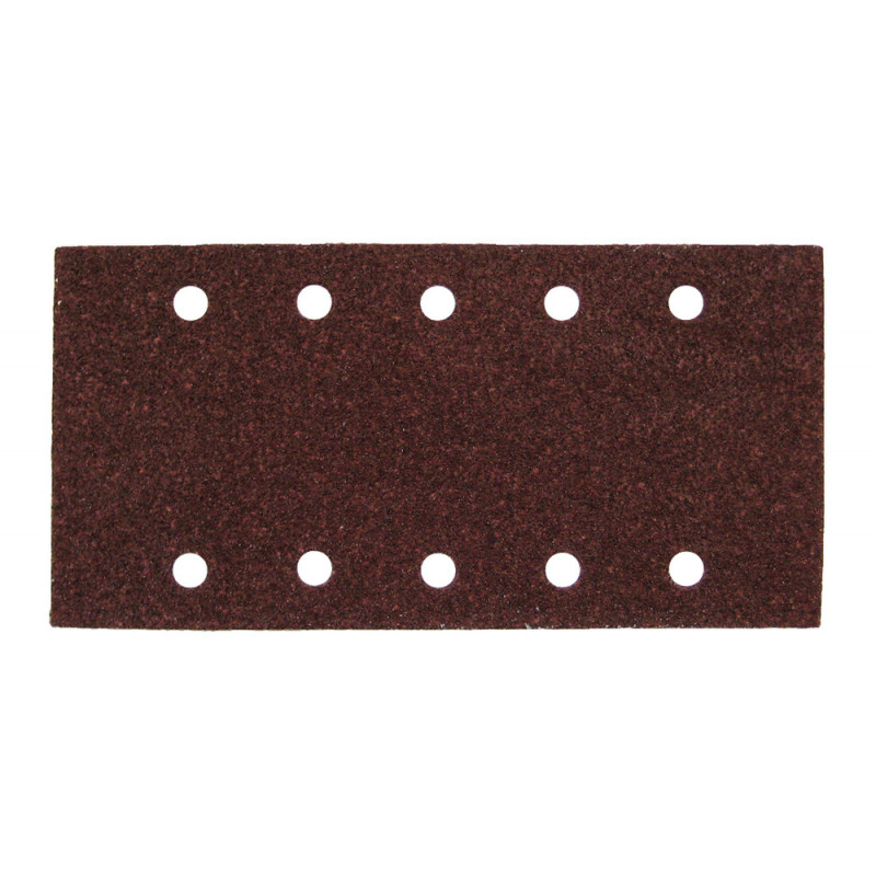 Feuille rectangulaire abrasive 100x240mm - 6 + 4 trous - longueur 240mm - largeur 100mm - grain 180 - 10 pièce(s) Makita | P-42927