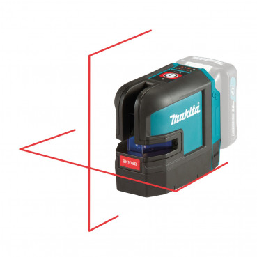 Laser en croix Makita sans fil CXT 10,8 et 12 Volts avec laser rouge - lignes verticales et horizontales, idéale plaquiste pour la pose de cloisons et plafonds placo | SK105DZ