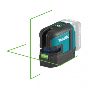 Laser en croix Makita sans fil 10,8 et 12 Volts CXT avec laser vert et lignes verticales et horizontales haute intensité, idéale plaquiste pour la pose de cloisons et plafonds placo | SK105GDZ