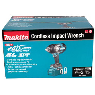 Boulonneuse à chocs Makita XGT 40 Volts MAX Lithium (Li-Ion) - 4 Ah - XGT - 1 800 Nm - poids 4,20kg - carré 3/4" | TW001GM201