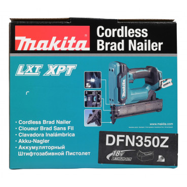 Cloueur Makita LXT 18 Volts - sans fil Lithium (Li-Ion) - (Produit seul) - longueur 15 - 35mm - capacité du magasin 110 - jauge 18 Ga | DFN350Z