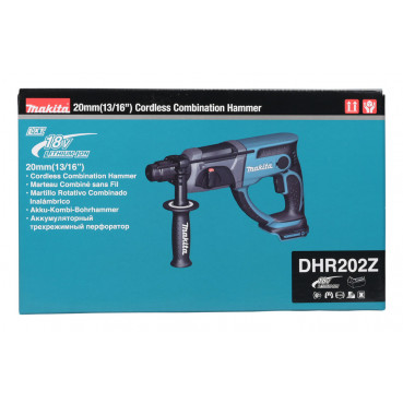 Perforateur burineur Makita SDS-Plus LXT 18 Volts - sans fil Lithium (Li-Ion) - 20mm - (Produit seul) - force de frappe 1,9 joules | DHR202Z