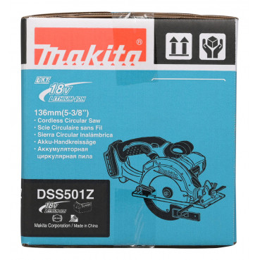 Scie circulaire Makita LXT 18 Volts - sans fil Lithium (Li-Ion) - Ø 136mm - (Produit seul) | DSS501Z