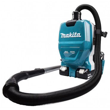 Aspirateur Makita dorsal LXT 36 Volts 2 x 18 Volts - sans fil Lithium (Li-Ion) - 110 mbar - (Produit seul) - capacité sac poussière 2 litres | DVC261ZX14