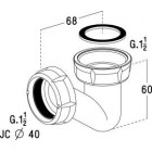 Image du produit : Siphon baignoire plastique diamètre Ø 40mm Nicoll | 0203011