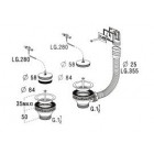 Image du produit : Bonde et vidage plastique pour évier grès & synthèse 2 bacs diamètre Ø 84mm Nicoll | 0204602