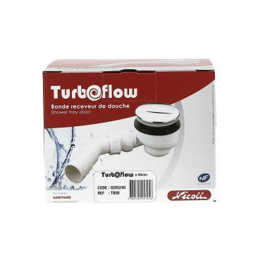 Bonde receveur de douche plastique Turboflow Ø 90 diamètre Ø 90mm x 40mm Nicoll | 0205240