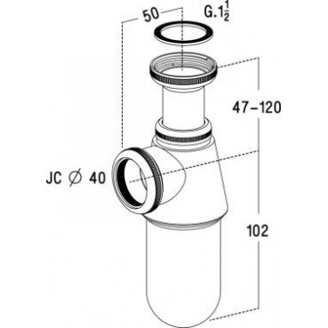 Siphon évier laiton diamètre Ø 40mm x 40mm Nicoll | 0501008