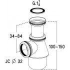 Image du produit : Siphon de lavabo laiton diamètre Ø 32mm Nicoll | 0501025