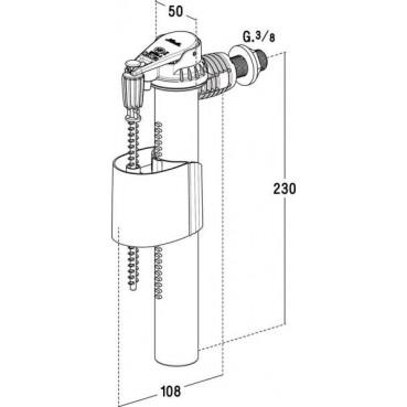 Robinet flotteur alimentation latérale - largeur 50mm Nicoll | 0701058