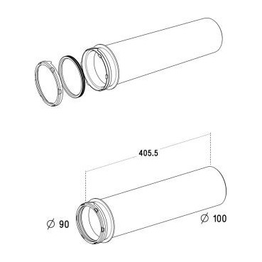 Pipe d'évacuation bâti-support diamètre Ø 100mm - longueur 400mm Nicoll | 0709213