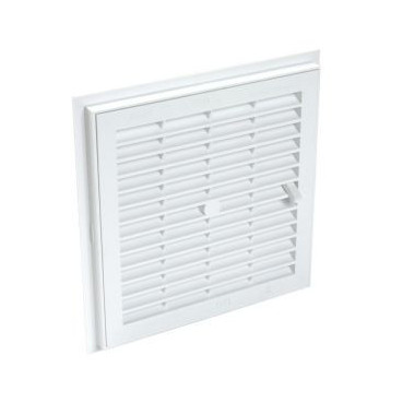 Grille de ventilation à sceller démontable et à fermeture carrée - hauteur 201mm - largeur 201mm couleur Blanc Nicoll | 1F164