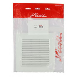 Grille de ventilation spécial façade à visser ou à coller applique - hauteur 213mm - largeur 213mm couleur Blanc Nicoll | 1GAPM1B