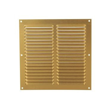 Grille de ventilation aluminium à visser carrée - persiennes sans moustiquaire - hauteur 200mm - largeur 200mm couleur Alu Doré Nicoll | 1L2020D