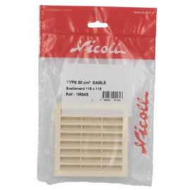 Grille de ventilation spécial façade à sceller/à combinaisons avec moustiquaire - hauteur 118mm - longueur 118mm couleur Sable Nicoll | 1M64S