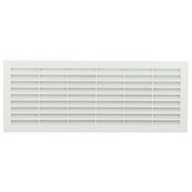 Grille de ventilation à visser ou à coller classique rectangulaire - hauteur 132mm - largeur 338mm couleur Blanc Nicoll | B201