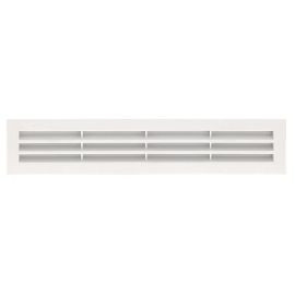 Grille de ventilation à visser ou à coller classique rectangulaire - hauteur 60mm - largeur 305mm couleur Blanc Nicoll | B512D