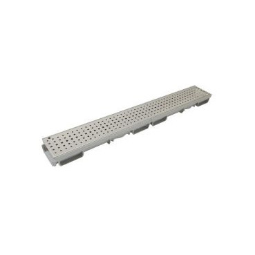 Caniveau bas avec grille inox - A15 - L100 int/130 ext Connecto couleur Gris clair Nicoll | CAB10ATI316