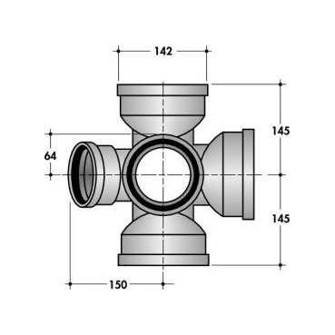 Culot.quadr.ff 67'30/12h 87'30/3h6h9h diamètre Ø 100mm Nicoll | CAM77