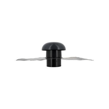 Chapeau de ventilation avec collerette d'étenchéité sans moustiquaire diamètre Ø 100mm - largeur 165mm - longueur 400mm couleur Gris anthracite Nicoll | CD10