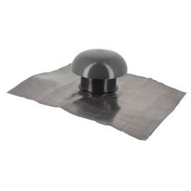 Chapeau de ventilation avec collerette d'étenchéité sans moustiquaire diamètre Ø 100mm - largeur 165mm - longueur 450mm couleur Gris anthracite Nicoll | CD104