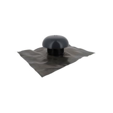 Chapeau de ventilation avec collerette d'étenchéité avec moustiquaire diamètre Ø 100mm - largeur 165mm - longueur 400mm couleur Gris anthracite Nicoll | CD10M