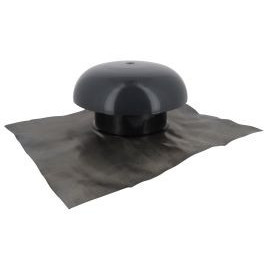 Chapeau de ventilation avec collerette d'étenchéité avec moustiquaire diamètre Ø 160mm - largeur 257mm - longueur 500mm couleur Gris anthracite Nicoll | CD16M