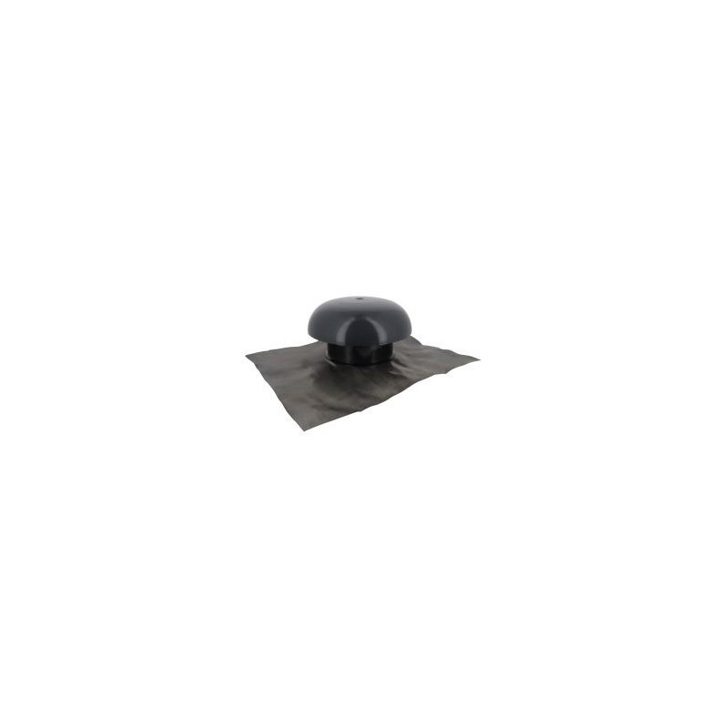 Chapeau de ventilation avec collerette d'étenchéité avec moustiquaire diamètre Ø 160mm - largeur 257mm - longueur 500mm couleur Gris anthracite Nicoll | CD16M