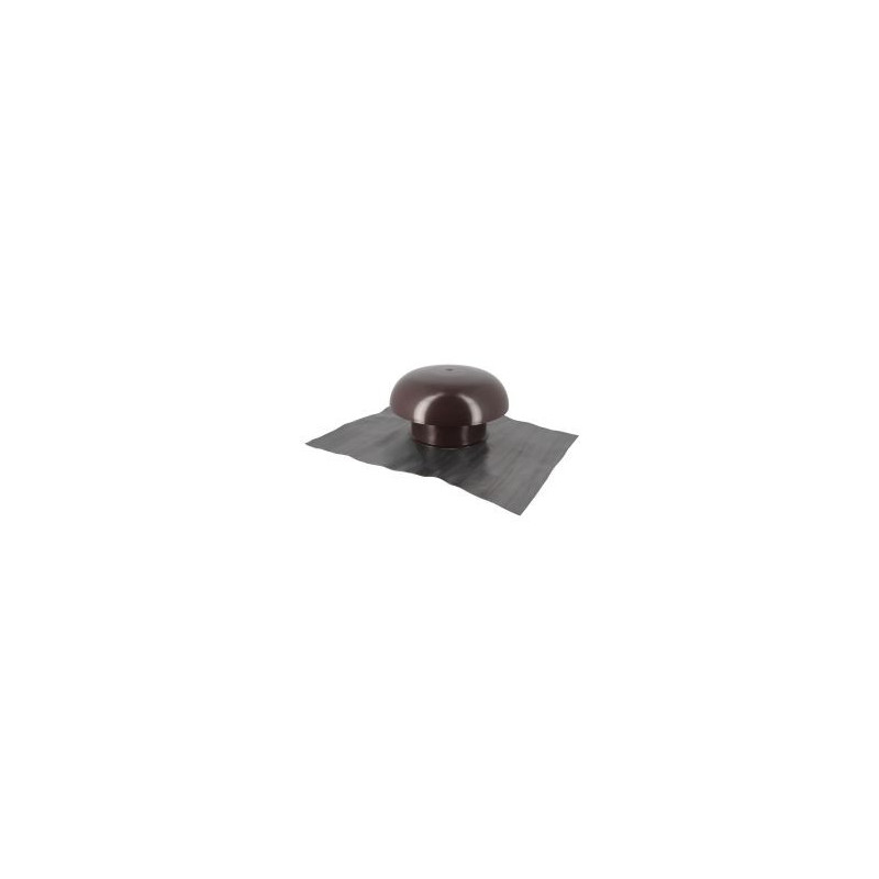 Chapeau de ventilation avec collerette d'étenchéité avec moustiquaire diamètre Ø 160mm - largeur 257mm - longueur 500mm couleur Marron Nicoll | CDT16M