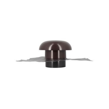 Chapeau de ventilation avec collerette d'étenchéité avec moustiquaire diamètre Ø 160mm - largeur 257mm - longueur 500mm couleur Marron Nicoll | CDT16M