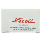 Image du produit : Boîte de 100 clous inox pour fixation bandeau couleur Blanc Nicoll | CI40B