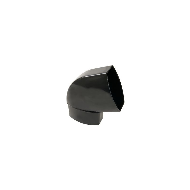 Coude de changement d'orientation pour tube de descente ovoïde 90x56 diamètre Ø 90mm x 56mm couleur Noir Nicoll | CNO6GTN