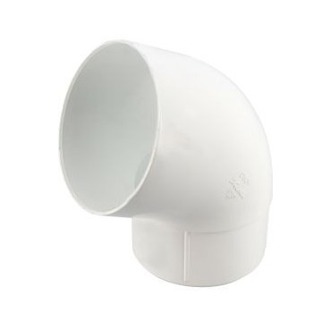 Coude pour tube de descente cylindrique esthétique Ø 100 diamètre Ø 100mm couleur Blanc Nicoll | CT6GT1B