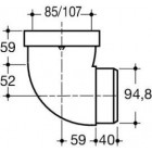 Image du produit : Pipe courte pour WC diamètre Ø 85mm x 107mm x 94.8mm Nicoll | CW33