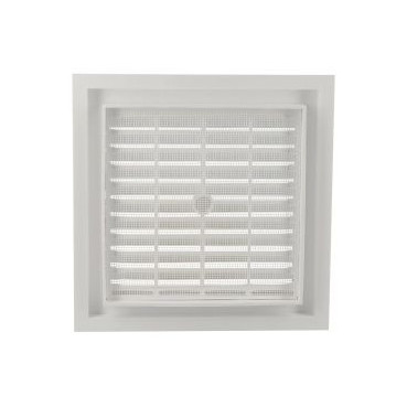 Grille de ventilation à sceller démontable et à fermeture carrée - hauteur 176mm - largeur 176mm couleur Blanc Nicoll | D114