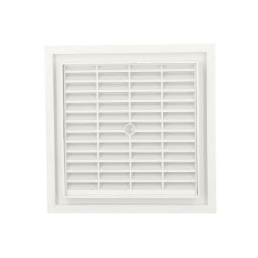 Grille de ventilation à sceller démontable et à fermeture carrée - hauteur 201mm - largeur 201mm couleur Blanc Nicoll | D154