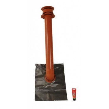 Extracteur statique avec collerette d'étanchéité diamètre Ø 100mm - largeur 400mm - longueur 500mm couleur Rouge Terracotta Nicoll | EXTARTCT