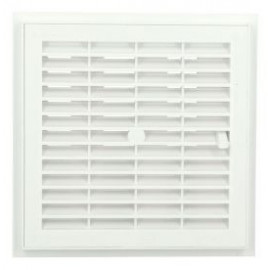 Grille de ventilation à sceller démontable et à fermeture carrée - hauteur 201mm - largeur 201mm couleur Blanc Nicoll | F154