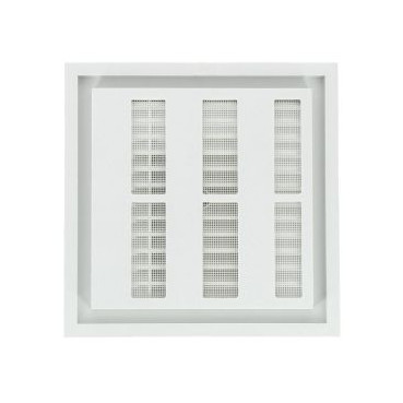 Grille de ventilation à sceller démontable et à fermeture carrée - hauteur 201mm - largeur 201mm couleur Blanc Nicoll | F164