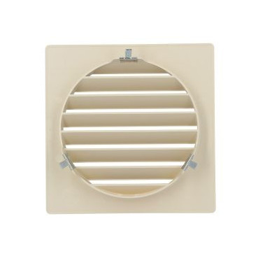 Grille de ventilation spécial façade pour tubes PVC diamètre Ø 160mm - hauteur 184mm - largeur 184mm couleur Sable Nicoll | GET160