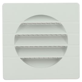 Grille de ventilation spécial façade pour tubes PVC diamètre Ø 100mm - hauteur 124mm - largeur 124mm couleur Blanc Nicoll | GETM10B