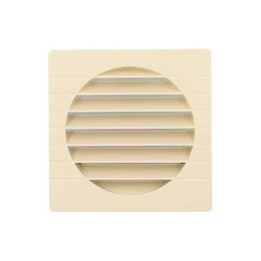 Grille de ventilation spécial façade pour tubes PVC diamètre Ø 160mm - hauteur 184mm - largeur 184mm couleur Sable Nicoll | GETM160