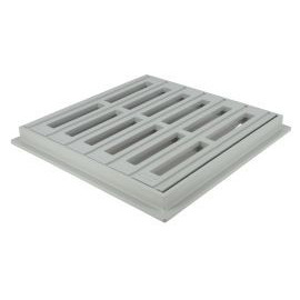 Grille avec cadre 25 x 25 - largeur 250mm - longueur 250mm couleur Gris clair Nicoll | GRC25